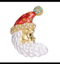 Stunning Gold Plated Elegant Christmas Santa Claus Brooch Cake Pin B17 Broach - £10.80 GBP