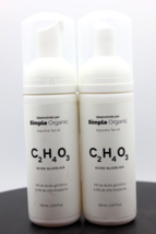 2 Pack! Simple Organic Glycolic Acid Facial Foam, C2H4O3, Cleanser &amp; Peel, 150ml - £21.95 GBP