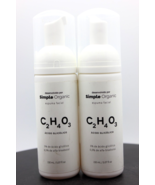 2 Pack! Simple Organic Glycolic Acid Facial Foam, C2H4O3, Cleanser &amp; Pee... - £21.60 GBP