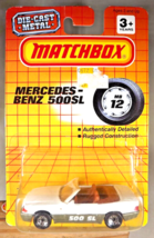 1990 Matchbox MB12 Die-Cast Metal MERCEDES-BENZ 500SL White-Gray w/8Dot ... - $12.00