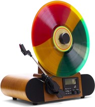 Fuse Vert Vertical Vinyl Record Player- Bluetooth, FM Radio, Alarm, Ashtree Wood - £170.66 GBP