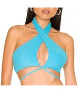 Lovers and Friends Wild One Swim Bikini Top Blue Size Large NEW - $65.00