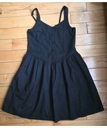 Abercrombie Kids Drop Waist Poplin Skater Dress Adjustable Strap Black 1... - $24.99