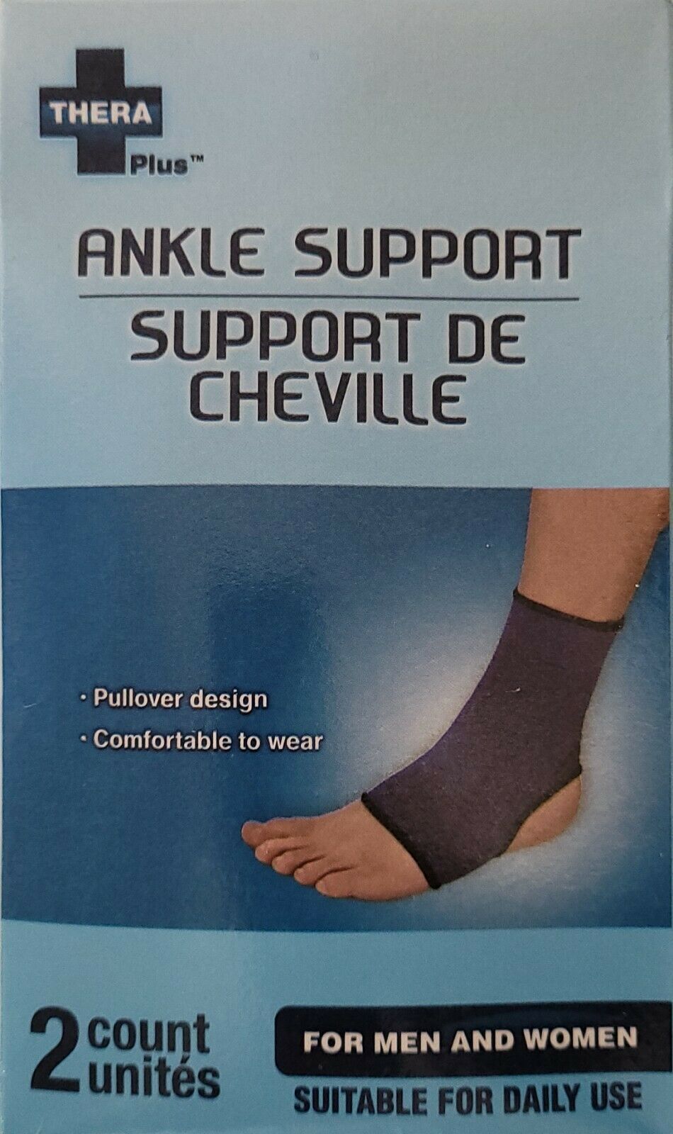 Ankle Support Compression Sleeve Unisex 2 Sleeves/Pk One-Size-Fits-Most - $2.96