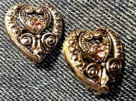 Marcasite Heart Clip-on Earrings with Pink Rhinestone - $9.89