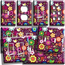Vintage Hippy Love Peace 70&#39;S Groovy Art Light Switch Outlet Wall Plate Hd Decor - £9.61 GBP+