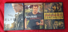 Lot Of 3 Matt Damon Dv Ds ~ Elysium, The Bourne Supremacy &amp; Contagion - £5.99 GBP