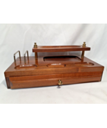 Vtg Fairfax  Dresser Desk Valet Jewelry Box Wood Brass, Lined Drawer, Be... - £45.52 GBP