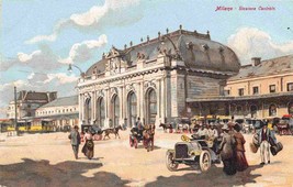 Central Station Railroad Stazino Centrale Milano Milan Italy 1910c postcard - £5.55 GBP