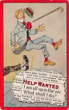 Dwig Comic Postcard Help Wanted Boot All Up In Air What Shall I Do Artis... - £7.73 GBP