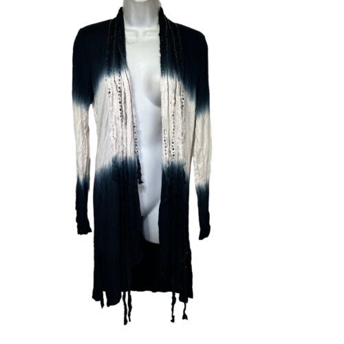 Primary image for bke boutique tie dye fringe Long duster cardigan Women’s Size XS