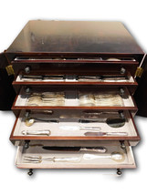 French 950 Sterling Silver Flatware Set Service 175 pieces in large fitted Chest - £20,334.81 GBP