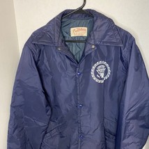 Vintage L Pro Knitwear Jacket Coat Pittsburgh PA USA Presidential Seal Blue Snap - £22.19 GBP