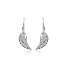 Silver Feather Angel Wing Earrings .925 Sterling Silver - £16.81 GBP