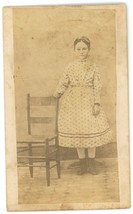 CIRCA 1870&#39;S Haunting CDV Of Little Girl Next to Chair Glenn Beech Creek, PA - £9.59 GBP