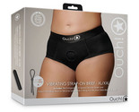 Shots Ouch! Vibrating Strap-on Brief Black XL/2XL - $65.95