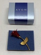 New Vintage Avon Red Rose Brooch Pin KG - £9.49 GBP