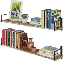 Floating Bookshelf Set Of 2, 36&quot;X6&quot; Long Wall Shelves For A Living Room, - £47.91 GBP