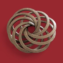 Vintage Spiral Etched Curved Swirl Abstract Silver Tone Large Brooch Pin... - $266.59 MXN