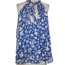 Blue Floral High Neck Blouse Size 1X New with Tag - £19.84 GBP