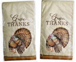 Thanksgiving Paper Napkins Guest Towel Tom Turkey Buffet 20 ct. 2 pk Give Thanks - £16.57 GBP