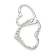 Sterling Silver Double Heart Pendant Charm Jewelry 21mm x 15mm - £12.00 GBP