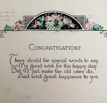 Congratulations Greeting Victorian Card Postcard 1900s Floral PCBG11B - £15.94 GBP