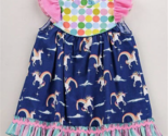 NEW Boutique Unicorn Blue Sleeveless Girls Ruffle Dress Size 2T - £11.98 GBP