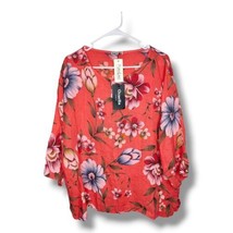 Ornella Paris Women&#39;s Tunic Top Blouse Shirt Floral 100% Linen 3X XXXL N... - £26.33 GBP