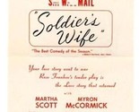 Soldier&#39;s Wife Ad Flyer Golden Theatre New York 1944 Rose Franklin Smash... - £10.85 GBP