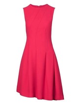 New Banana Republic Red Asymmetrical Pleated  Sleeveless Lined Fit Flare Dress 2 - £46.92 GBP