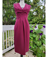 Banana Republic Midi Sheath Dress Sleeveless Garnet Burgundy Back Zip Sz 6  - $37.61