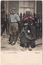 Postcard Marken Couple Woman Knitting Holland - £7.64 GBP