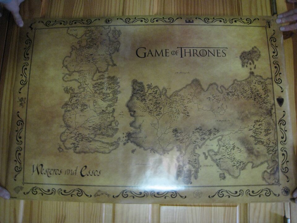 Game Of Thrones Poster Westeros And Essos Map - £68.14 GBP
