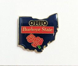 OHIO Buckeye State Die Cut Pin Hat Tac Enamel Lapel NEW - £3.91 GBP