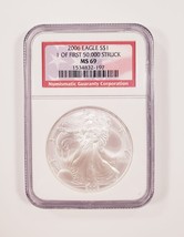 2006 S $1 Plateado American Eagle Graduado Por NGC Como MS-69 1 De Primer 50,000 - $89.06