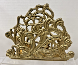 Vintage Solid Brass Beautiful Swirly Design w Butterfly Napkin or Letter... - $34.65