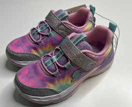 Skechers NWOB Abie girls size 9 pink tie dye sparkle sneakers sf - £20.49 GBP