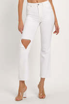 RISEN Full Size Distressed Cropped Straight Jeans - $59.00