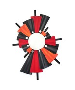 Abstract fan art, Red Orange Gray Mirror wall art with Metal, 32x22 -Art69 - £124.26 GBP