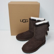 UGG Bailey Genuine Shearling &amp; Bow Corduroy Boots in Chocolate size US 5... - $109.99