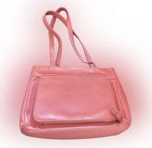 Saint John&#39;s Bay Vintage 70s Style Genuine Leather Pink Medium Size Shoulder Bag - £23.88 GBP