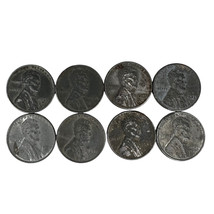 Lot of 8 1943 Wartime Steel Wheat Penny Coins One 1943D KM 132A Uncertified - $9.72