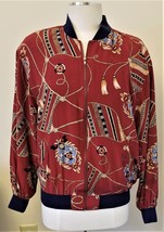 Women&#39;s Jacket JW Studio New York Sz.10 Red/Multicolor Pattern - £23.68 GBP