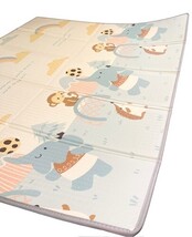Extra Large Foldable Baby Play Mat 70x77.5 Double Sided Foam Mat XL Elephant image 3