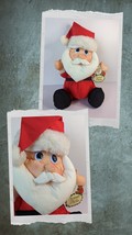 Vintage DanDee Fluffies Santa Claus Nylon Parachute Plush Stuffed Christmas Red - £27.42 GBP