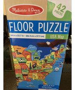 USA United States Map Floor Kids Puzzle Teaches Geography Shapes Melissa... - $279.97 MXN