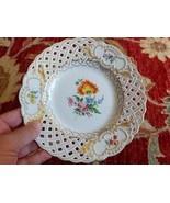 Antique Meissen Handpainted Floral breakthrough plate  decoration approx... - $185.72