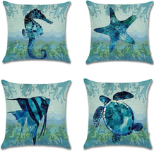 Beach Pillow Covers 18X18 Summer Outdoor Pillow Cases, Patio Furniture - £9.80 GBP+