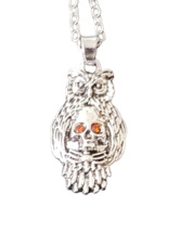 Men&#39;s Gothic Owl &amp; Skull Pendant Necklace - New - £11.70 GBP